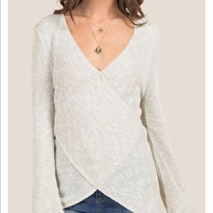 NWT francescas Regina long sleeve wrap top s